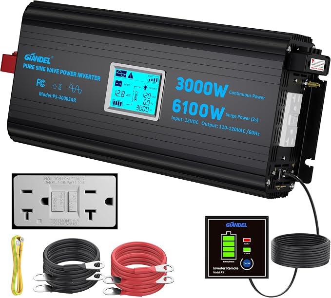 3000 Watt Power Inverter Pure Sine Wave by GIANDEL