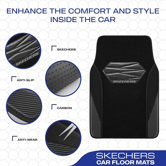 Skechers Car Floor Mats, Waterproof Universal Fit Car Mats, Faux Leather Car - Image 4