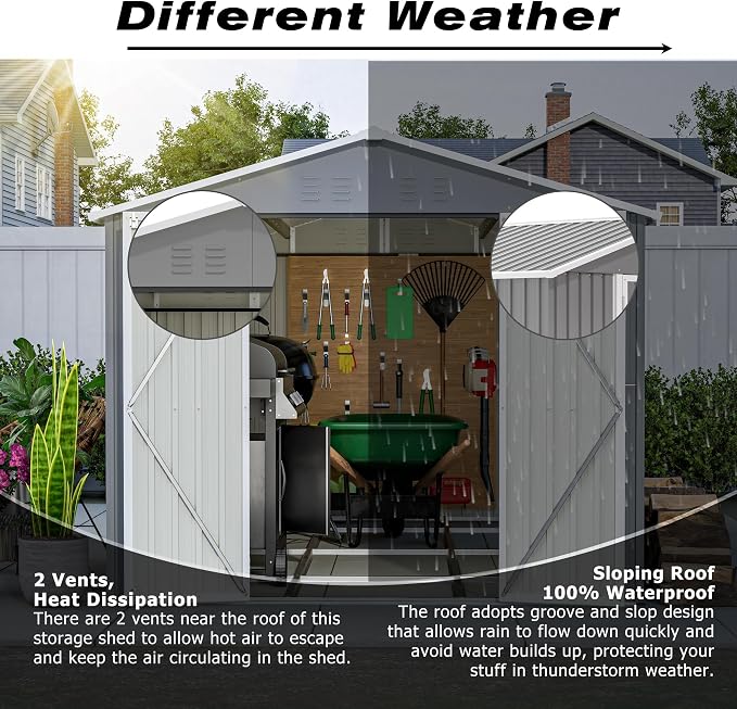 8×12 Ft Outdoor Storage Shed - Image 2