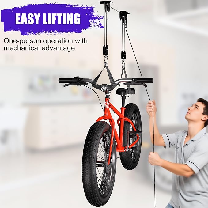 Bike Hoist, Heavy Duty Bike Pulley System - Image 5