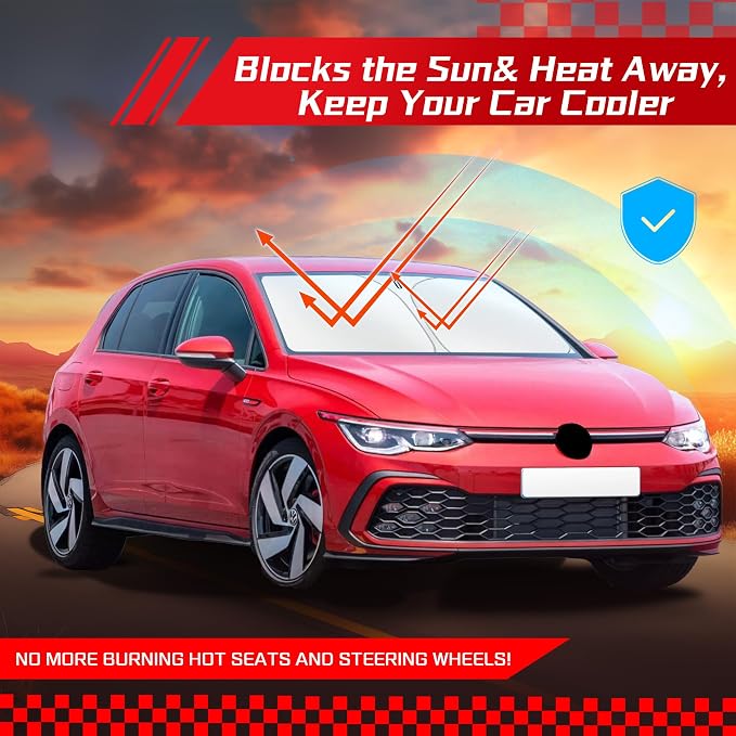 ARISMOTOR Windshield Sun Shade for Volkswagen VW Golf MK8 GTI R 2022-2025 - Image 7