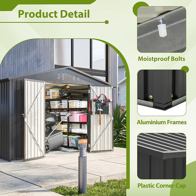 10X8 FT Outdoor Tool Storage Shed - Image 3