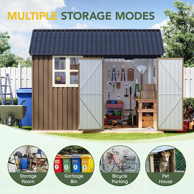 Breezz 8X10FT Outdoor Steel Storage Shed - Image 6