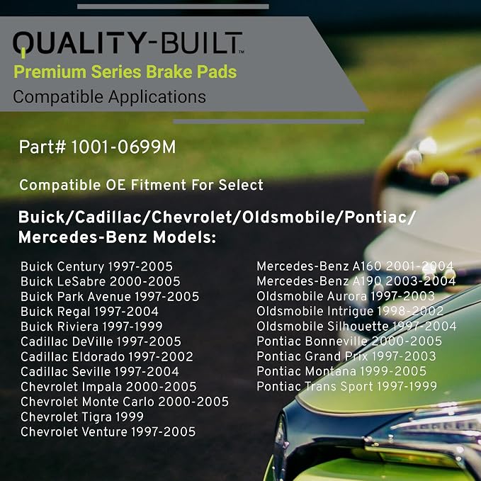 Premium Semi-Metallic Front Brake Pads Compatible - Image 3