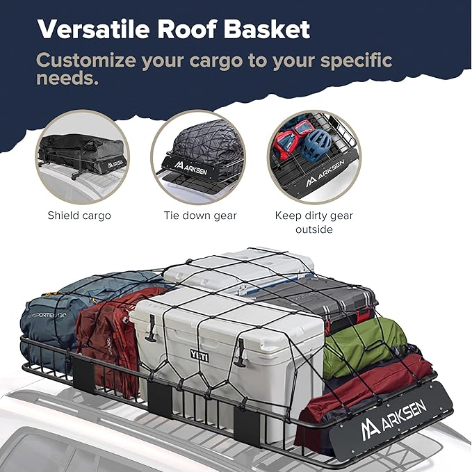 ARKSEN 84 x 39 x 6 Inch Universal 150LB Heavy Duty Roof Rack Cargo - Image 4