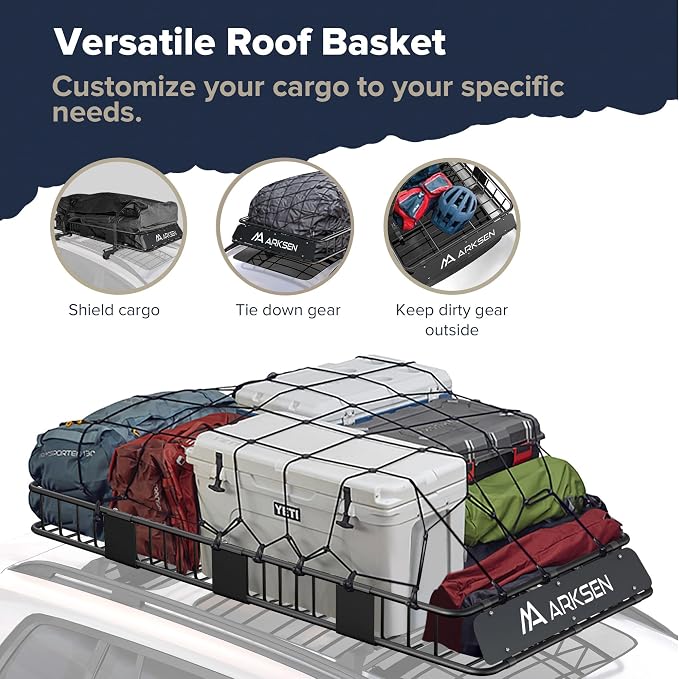 ARKSEN 84 x 39 x 6 Inch Universal 150LB Heavy Duty Roof Rack Cargo - Image 5