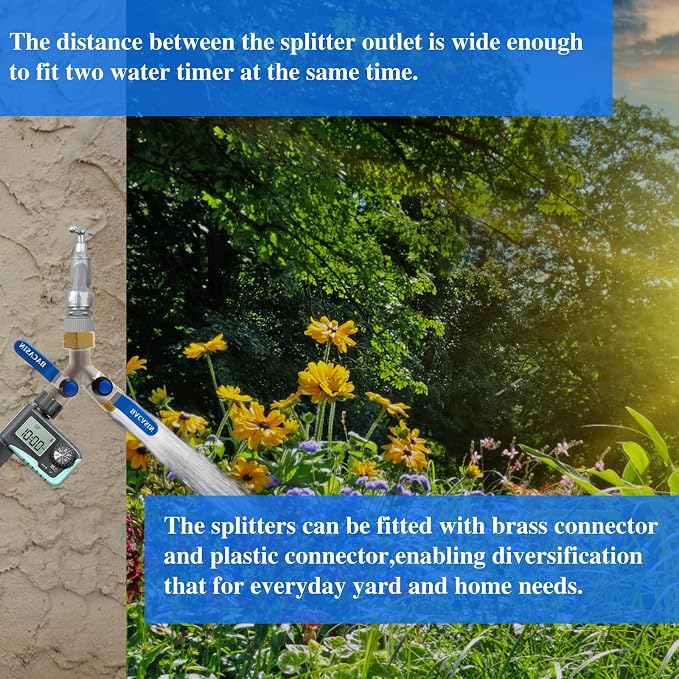 Brass Garden Hose Splitter, Garden Hose Splitter 2 Way Heavy Duty, - Image 7