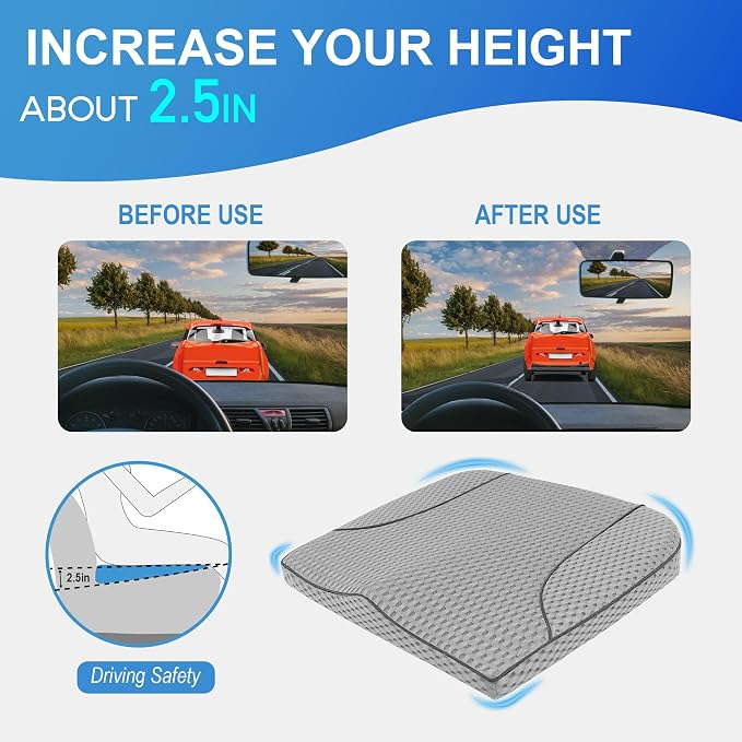 Car Seat Cushion, Comfortable Memory Foam Seat Pillow - Image 4