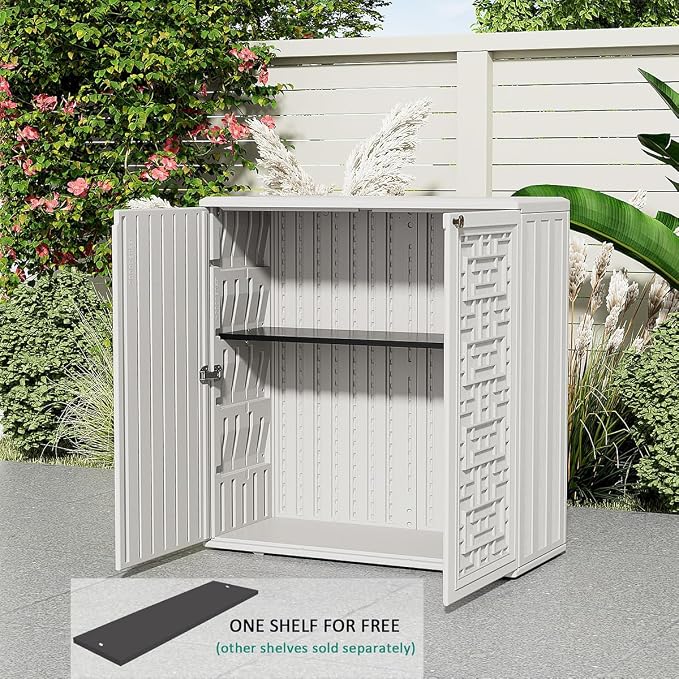 KINYING Outdoor Storage Cabinet Waterproof, Resin 60 Gallon Deck Box - Image 4