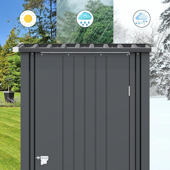 Greesum 3×3FT Outdoor Storage Shed, Metal Sheds - Image 5