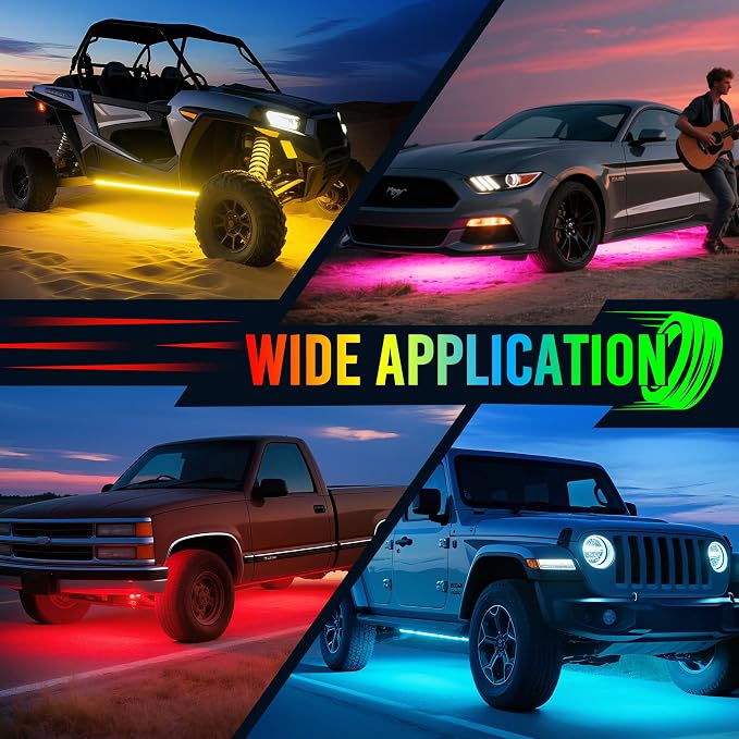 MICTUNING U8 RGB Underglow LED Light Bar, Dual Remote Control, Car SUV Exterior - Image 7