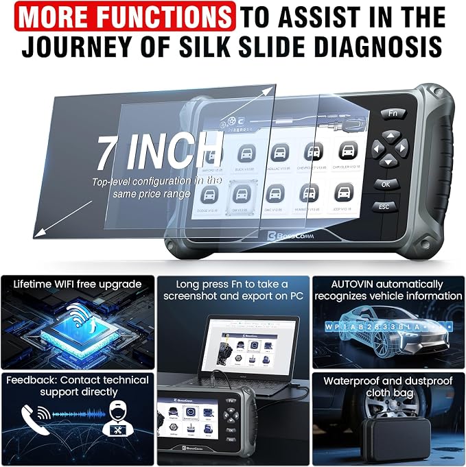 BOSSCOMM IF742 OBD2 Scanner, ABS/SRS/Transmission/Check Engine Code Reader Scan - Image 6