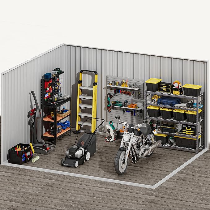 DWVO 10x8FT Outdoor Storage Shed, Spacious Metal Tool Shed - Image 7