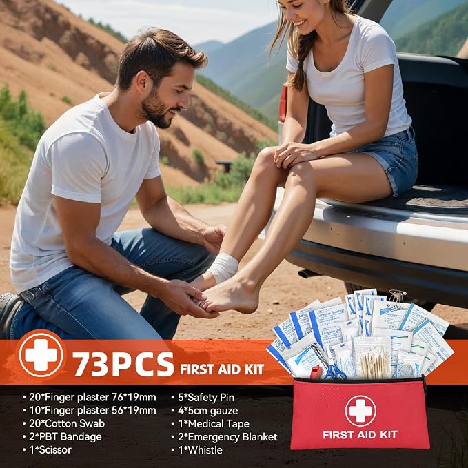 Car Emergency Kit with Portable Air Compressor, First Aid Kit, Jumper Cables - Image 5