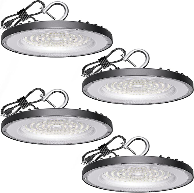 4 Pack UFO LED High Bay Light 150W, 5000K Daylight High Bay LED Shop Lights by Yihuven