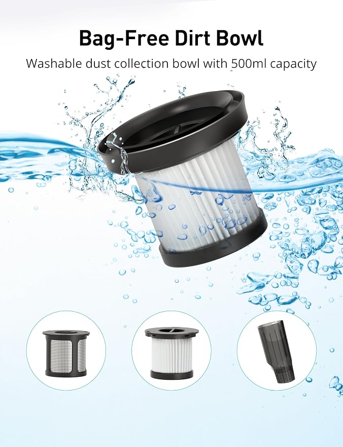 Aspiron Cordless Handheld Vacuum, 24KPA Powerful Car Vacuum, Rechargeable - Image 7