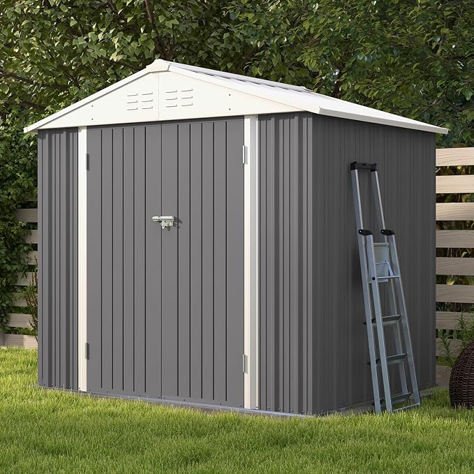Patiowell 8x6 FT Outdoor Storage Shed, Garden Storage Shed - Image 2