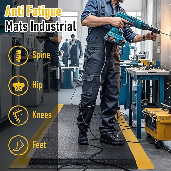 tonchean 3 x 7 FT Anti Fatigue Mats, Extra Thick 15/16" Ergonomic Standing - Image 8