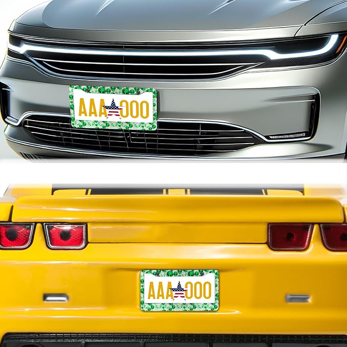 License Plate Covers for Men Green License Plate Frames for Women Alien - Image 8