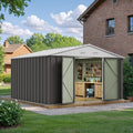JUMMICO 8 x 10 FT Outdoor Storage Shed, Large Metal Garden Shed & Tool Sheds by JUMMICO