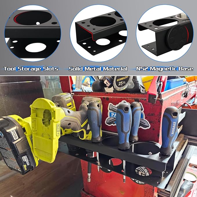 ULIBERMAGNET Power Tool Organizer Rack, Magnetic Heavy Duty Drill Holder - Image 3