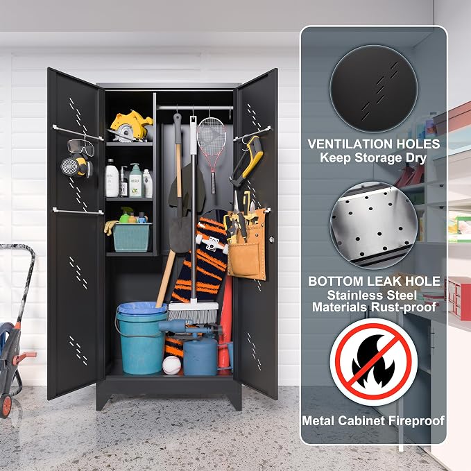 75" Taller Metal Garage Storage Cabinet, Tool Chest, Large Office Storage - Image 5