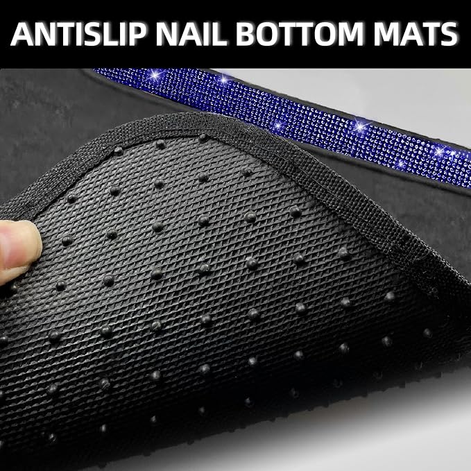 NBTEPEM Blue Bling Car Floor Mats Full Set, Universal Fit Most Cars - Image 4