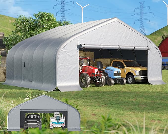AMERLIFE 22.5 x 20FT Heavy Duty Double Carport, Galvanized Steel Frame Garage - Image 3