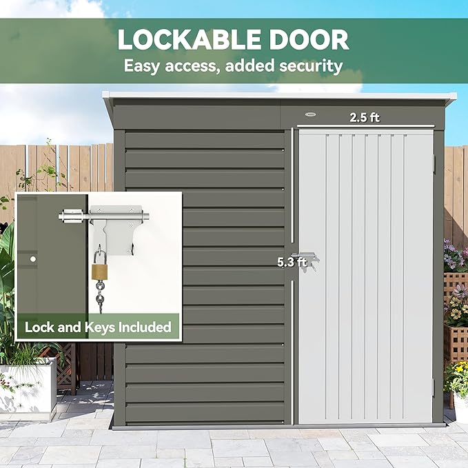 Outsunny 6' x 4' Outdoor Storage Shed, Metal Garden Tool Shed - Image 4