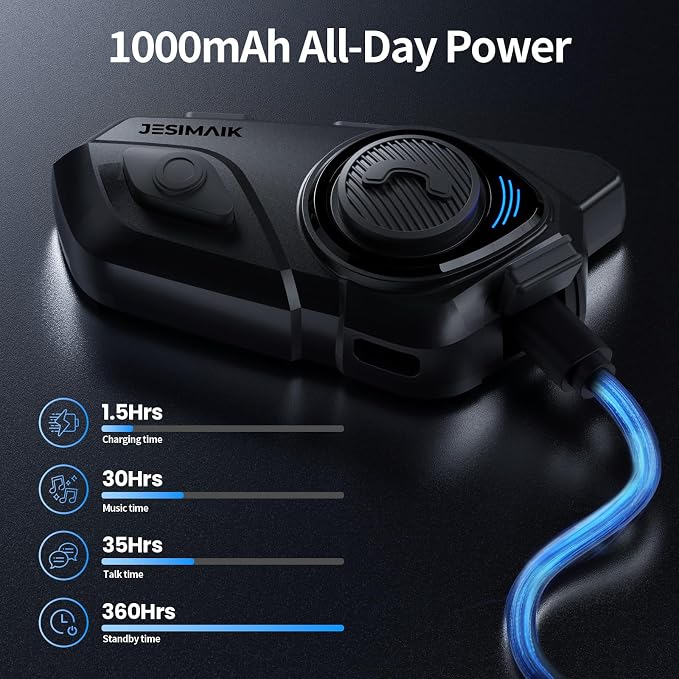Motorcycle Helmet Bluetooth Headset, 10 Way 2KM Helmet Communication System - Image 7