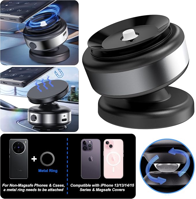 Fostex Vacuum Magnetic Phone Holder Magnet, 360 Adjustable Rotatable Magnetic - Image 4