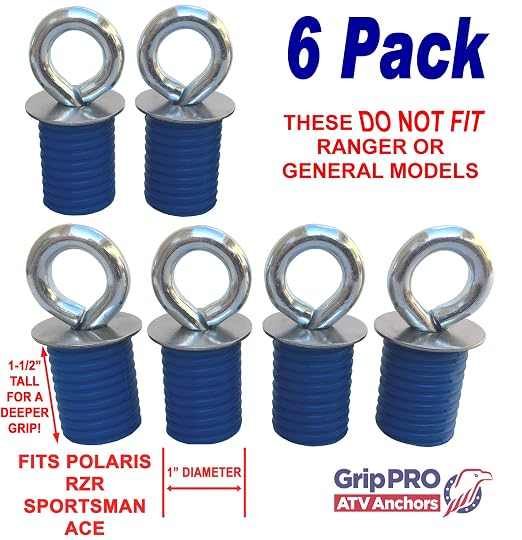 GripPRO ATV Anchors – 6 Pack Fits Polaris Lock & Ride Bed Holes on RZR & - Image 2