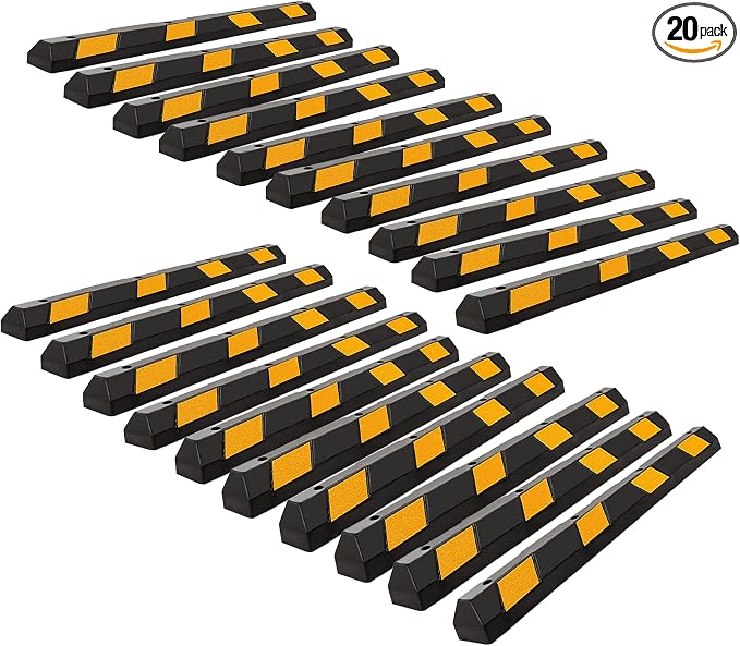 ZONETECH Large Heavy Duty Rubber Parking Curb – 72” Premium Quality Auto Garage by ZONETECH