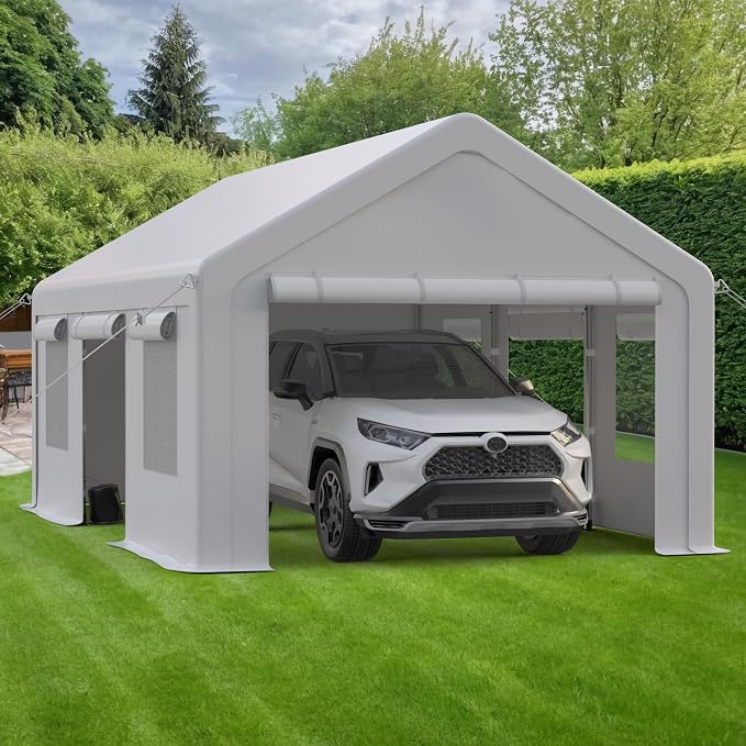 10x20ft Carport Heavy Duty, Portable Garage - Image 7