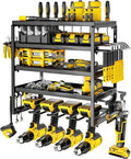Power Tool Organizer, 5 Layer Drill Holders Wall Mount, Heavy Duty Metal by JSYONII
