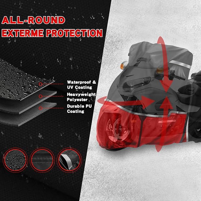 420D Motorcycle Cover Suitable for Honda GL1500, Valkyrie Interstate, Oxford - Image 4