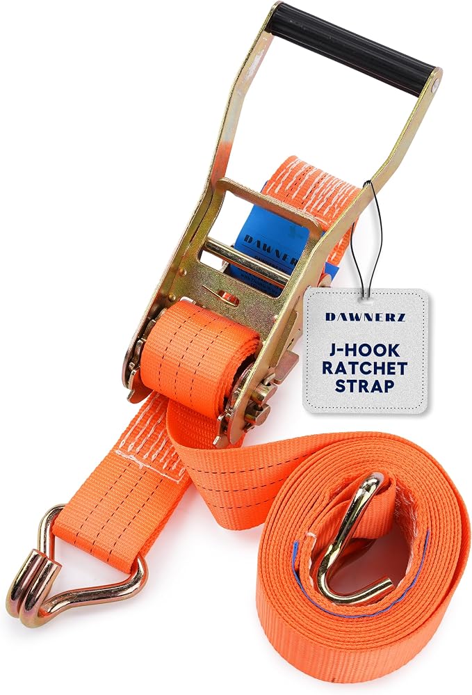 Heavy Duty Ratchet Straps 2 inch x 27 ft - 6600 Lb Breaking Strength Tie Downs by Dawnerz