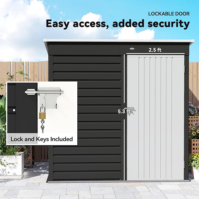 Outsunny 6' x 4' Outdoor Storage Shed, Metal Garden Tool Shed - Image 5