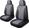CAROMOP Luxury Faux Leather&Fabric Car Seat Covers 2 Front Seats by CAROMOP