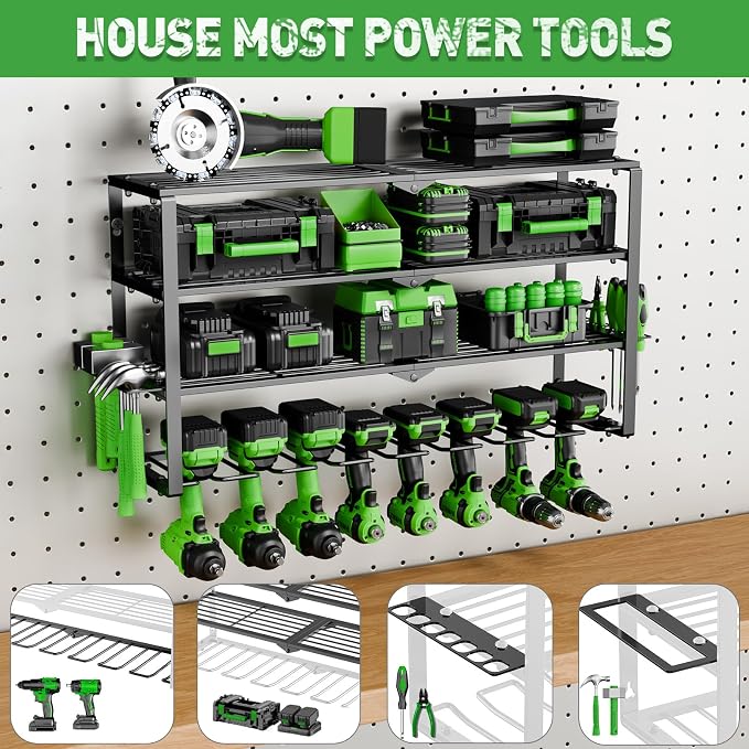 Power Tool Organizer Wall Mount, 4 Layers Tool Storage Rack - Image 3