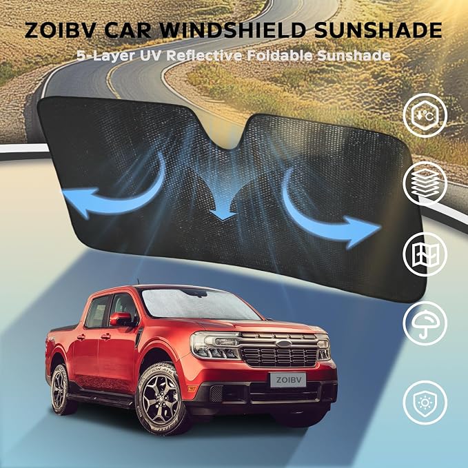 Windshield Sun Shade for Ford Maverick 2022-2025 - Image 3