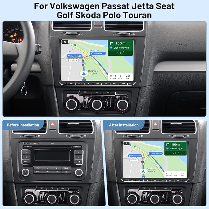 Car Radio for VW Passat Jetta Golf Skoda Polo, 9 inch Touch Screen Android - Image 2