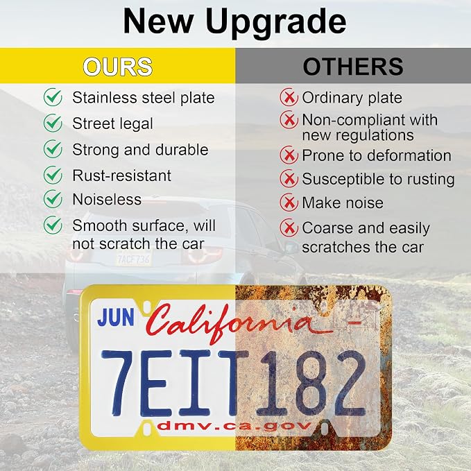 LivTee 4 Holes Stainless Steel License Plate Frames, Automotive Exterior - Image 6