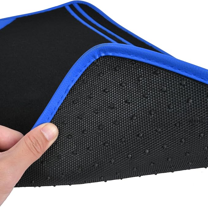 CAR PASS Faux Leather Car Mats Blue Edge Waterproof Car Floor Mats Car Carpet - Image 6