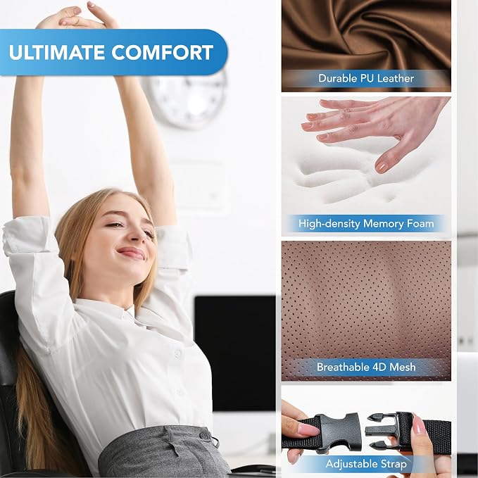 Lumbar Support Pillow for Car, Memory Foam Lumbar Pillow for Lower Back Pain - Image 5