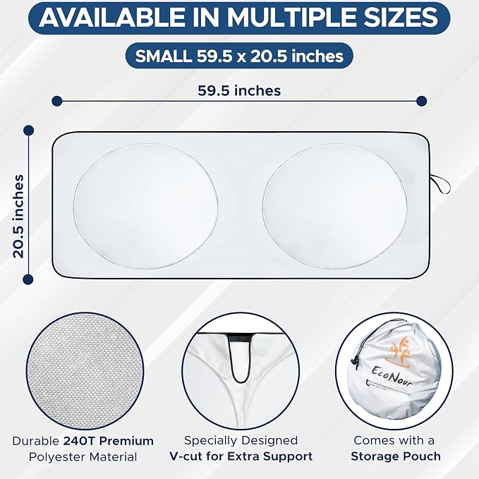 EcoNour Jeep Wrangler Windshield Sunshade | Front Windshield Sun Shade to - Image 3