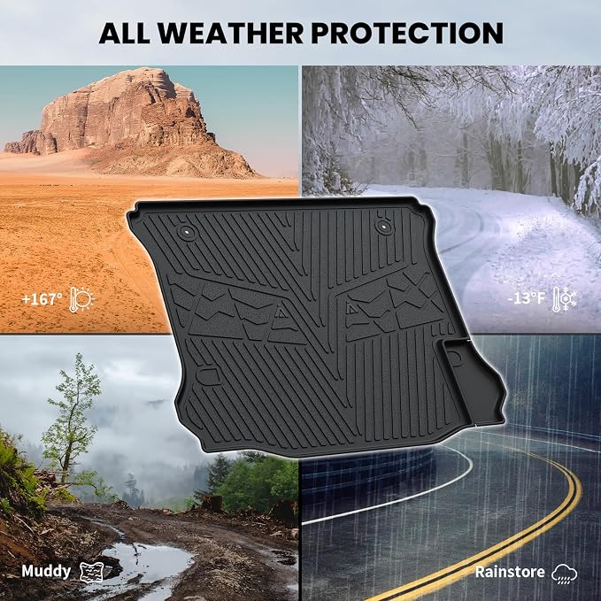 LASFIT Trunk Mat for Jeep Wrangler 2011-2018 JK Unlimited 4-Door All Weather - Image 7