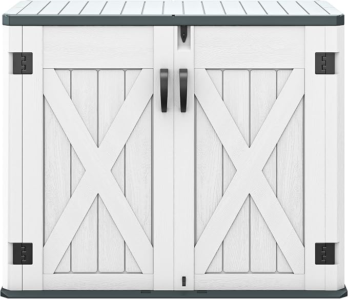 DWVO Outdoor Storage Shed, Weatherproof Resin, 35 Cu Ft Capacity, Horizontal by DWVO