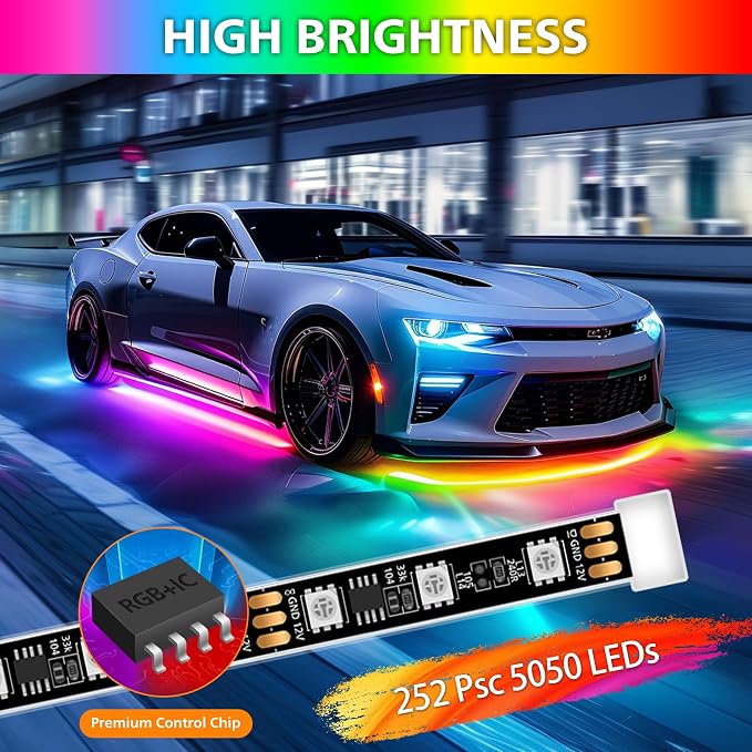 Underglow LED Lights for Cars 252 LEDs RGBI Neon Accent Strip Lights - Image 2