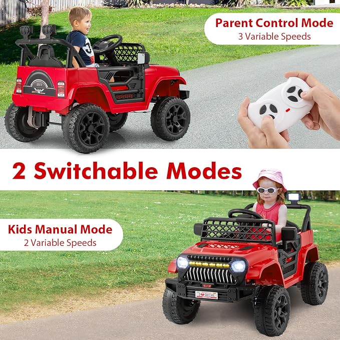 Costzon Kids Ride On Truck, 12V Battery Powered Electric Vehicles w/Remote - Image 2